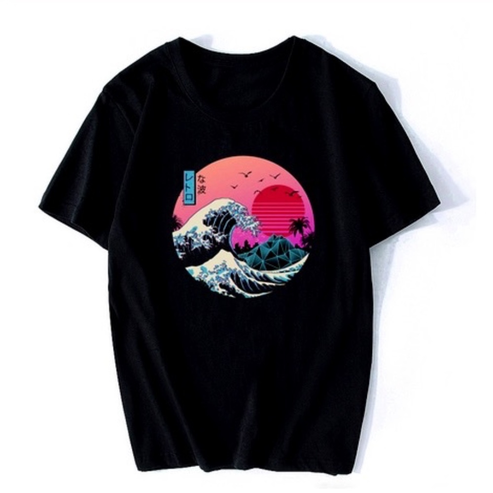 Vaporwave Japan anime t-shirt bnha mha hxh haikyuu Japan waves shirt anime